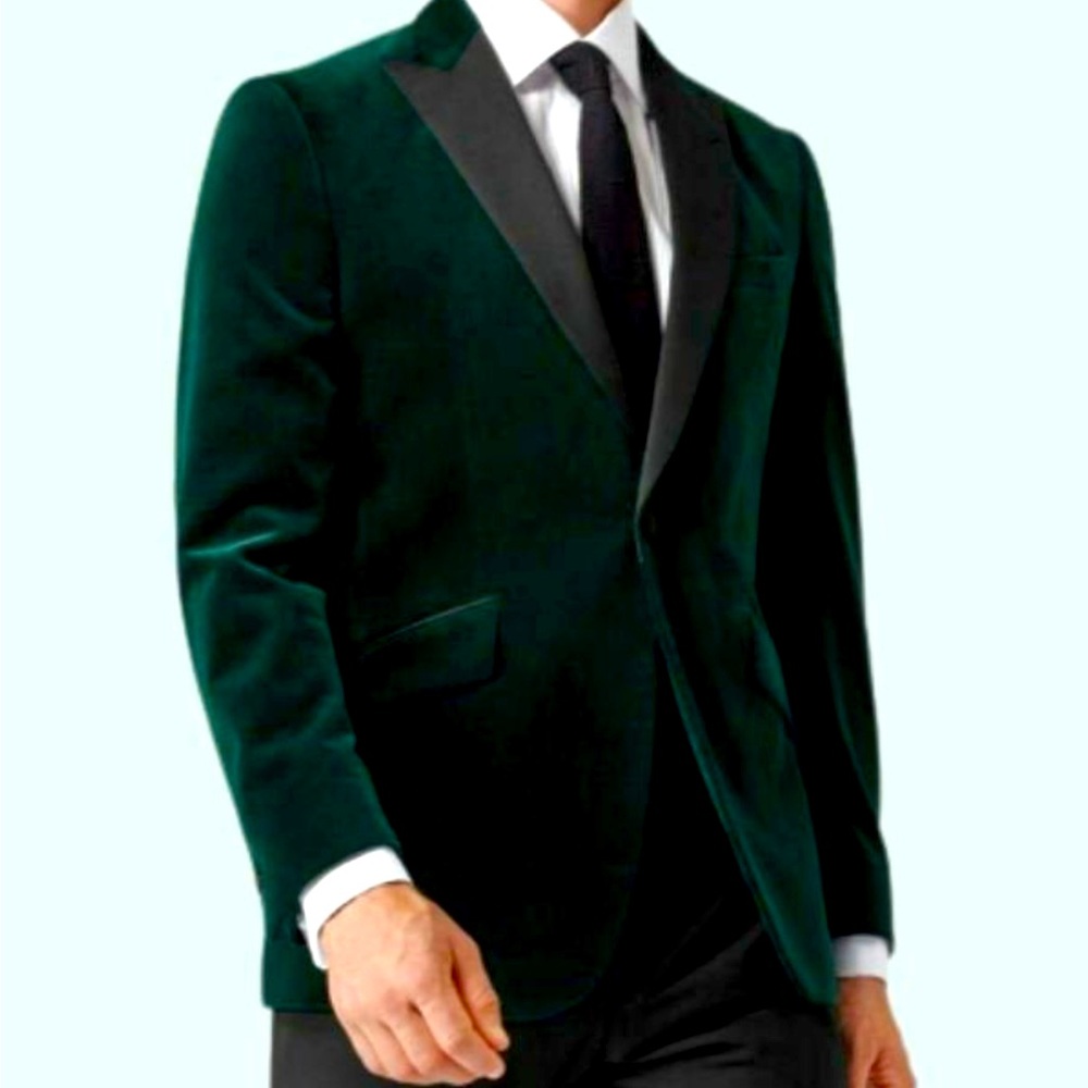 Forest Green Tuxedo Velvet Jacket